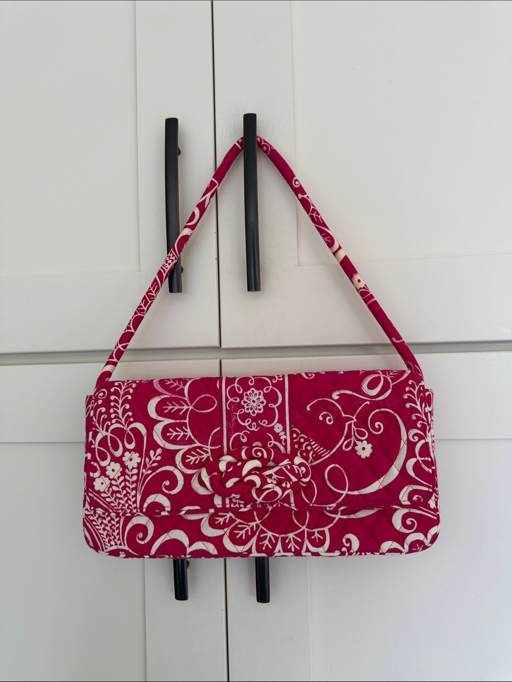 Vera Bradley Knot Just A Clutch Twirly Birds Pink Purse